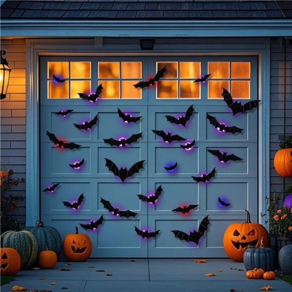 36 Pack Halloween Bats Wall Decor – Lighted 3D Bat Stickers Assorted - Picture 4 of 7